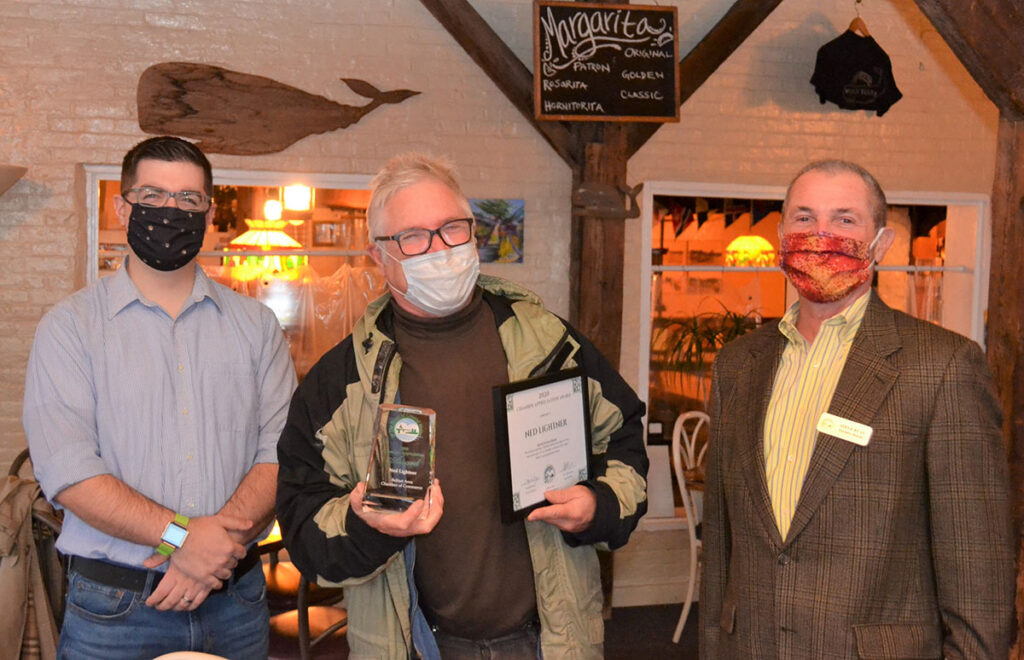 Chamber Board President Alex Hawthorne, Ned Lightner, Belfast Area Chamber Executive Director Steve Ryan